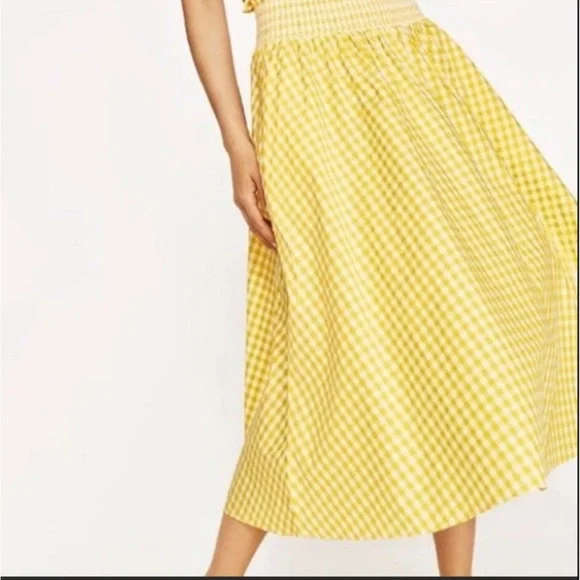 Zara Yellow and White Gingham Skirt Set - Picture 3 of 14